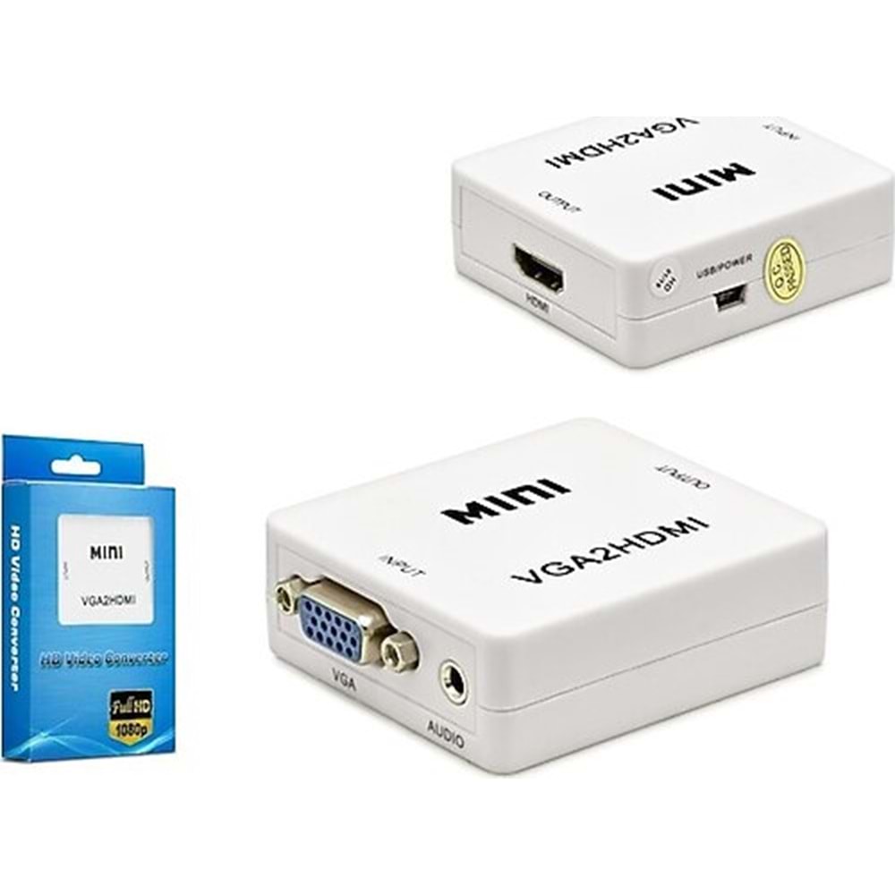 HADRON HDX1283 ÇEVİRİCİ VGA TO 2HDMI M/2F
