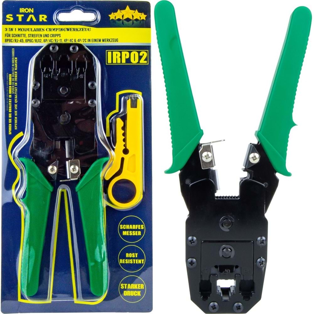 IRONSTAR IRP02 YENİ NESİL 4P/6P/8P RC45 KONNEKTÖR PENSE