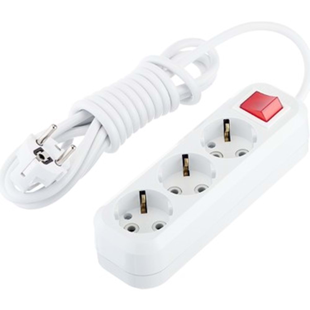 PLUS 5MT ANAHTARLI ÜÇLÜ PRİZ