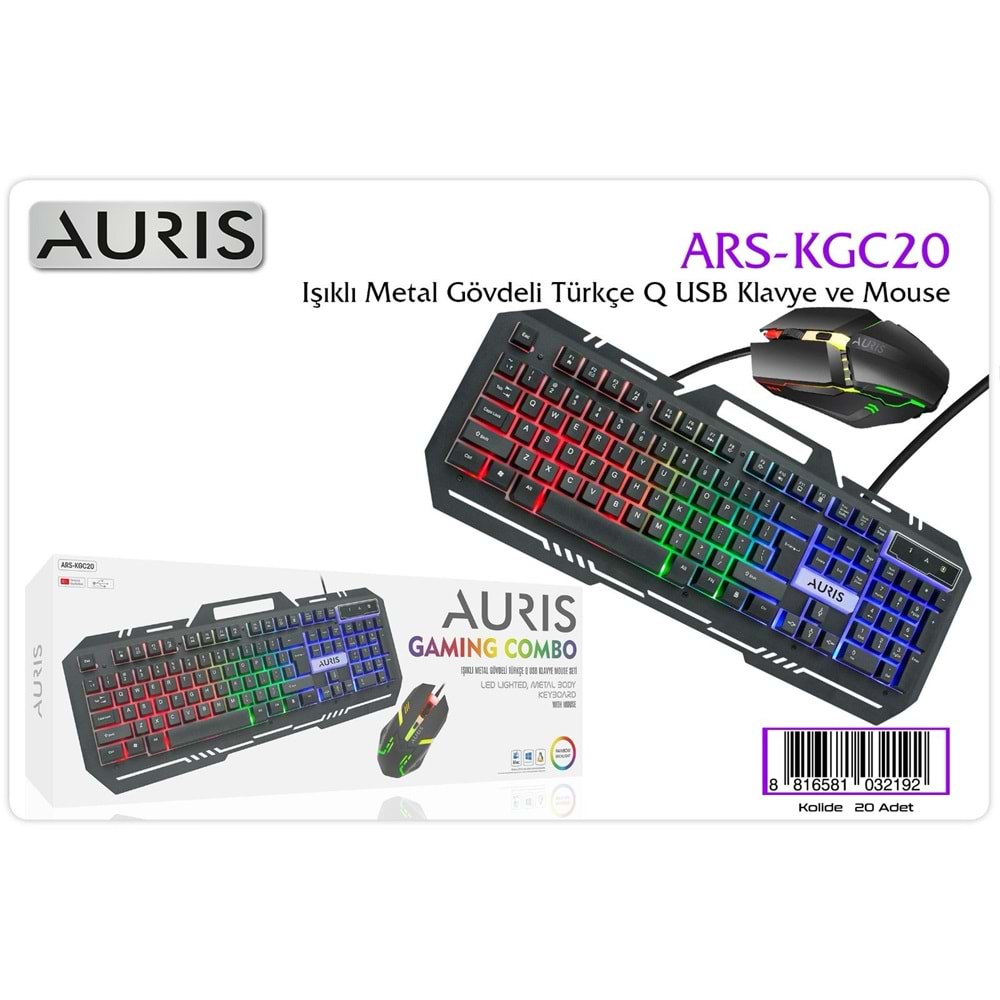 KGC20 KABLOLU IŞIKLI METAL KLAVYE - MOUSE