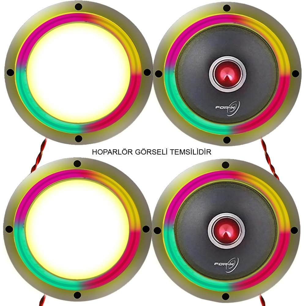 20cm Krom Pixel Ledli Hoparlör Kapak İçi Boş 4 Adet Animasyonlu