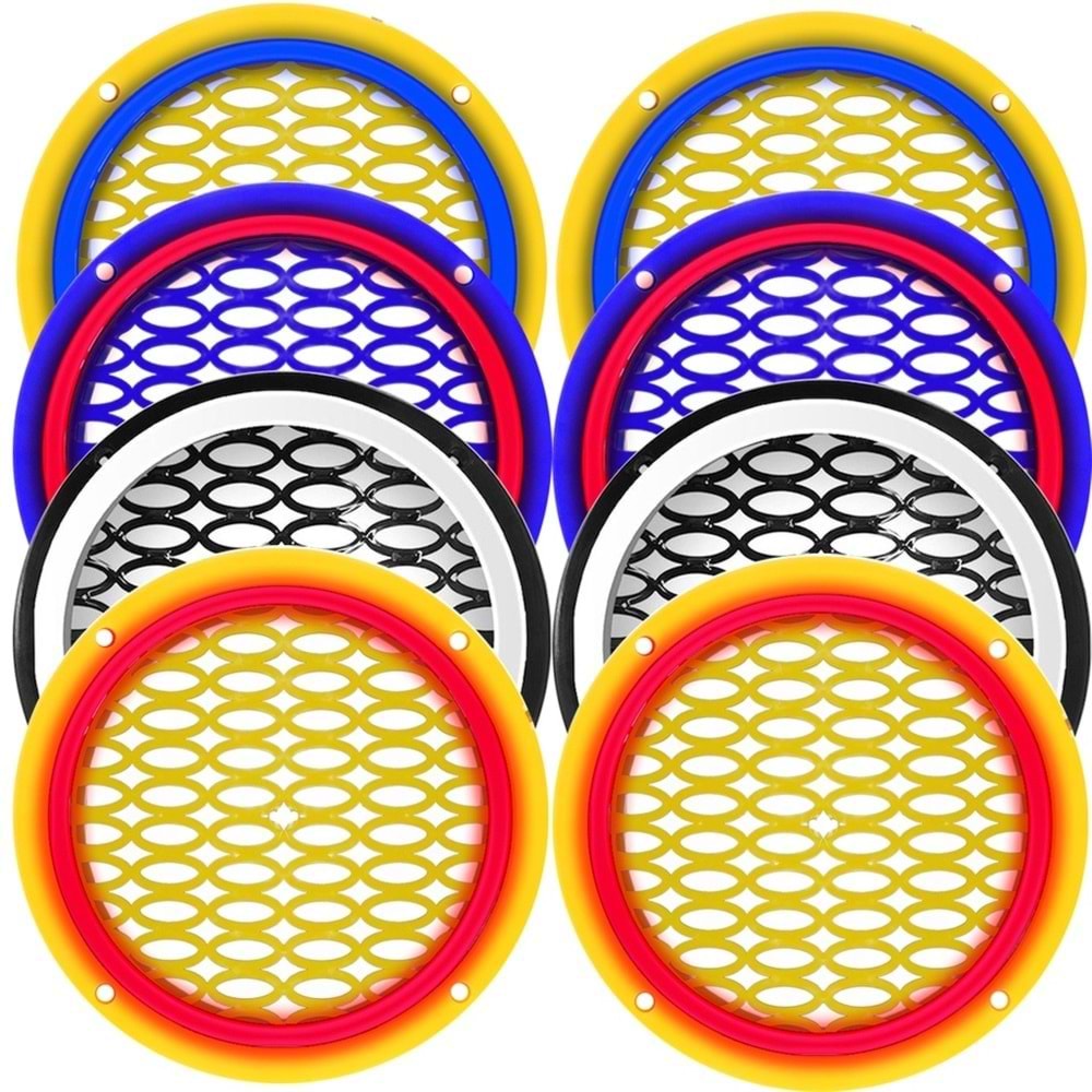 20cm Krom Ledli Hoparlör Kapak İçi Boş 2 Adet