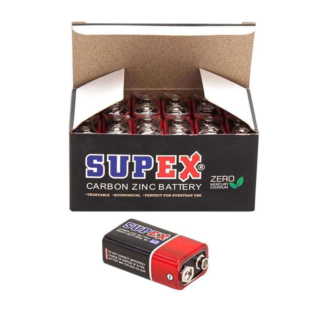 SUPEX 9 VOLT PİL 12 ADET FİYATI