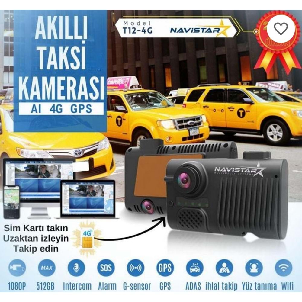Navistar 4 Kameralı 4g Uzaktan Izlemeli Gps Wifi Yapay Zeka Araç İçi