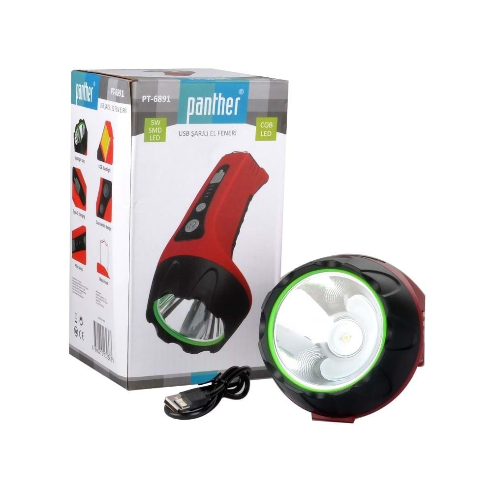 Panther PT-6891 Ledli Şarjlı El Feneri