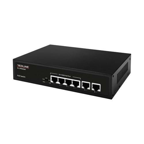RL-SP8606M REDLINE 4 PORT POE 100M+2 PORT 1000M UPLINK