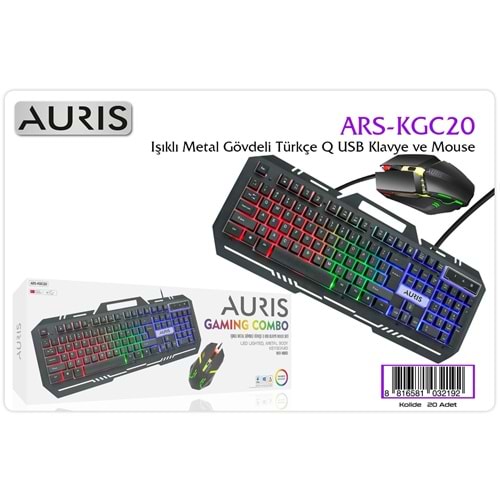 KGC20 KABLOLU IŞIKLI METAL KLAVYE - MOUSE