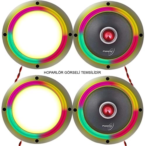 20cm Krom Pixel Ledli Hoparlör Kapak İçi Boş 4 Adet Animasyonlu