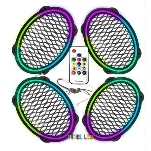 Pixel Ledli Oval Hoparlör Kapak Animasyonlu 4 Adet PK-5653