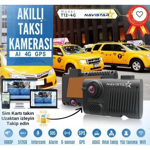 Navistar 4 Kameralı 4g Uzaktan Izlemeli Gps Wifi Yapay Zeka Araç İçi