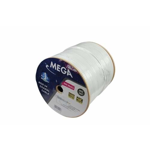 RG6 U4 64 TEL 300 MT BEYAZ MG-364 MEGA